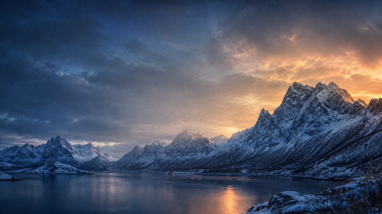 Vinterlandskap på Senja